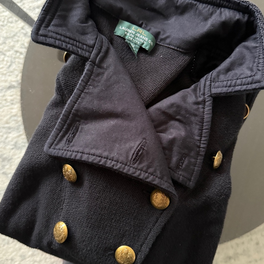 Nautical Ralph Lauren Black Double-Breasted Women's Sweater